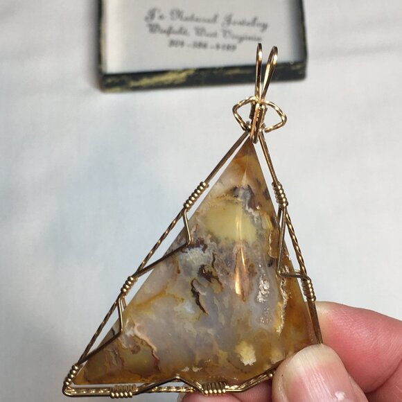 Unique Pendant Handmade Scenic Agate Freeform - Picture 2 of 8